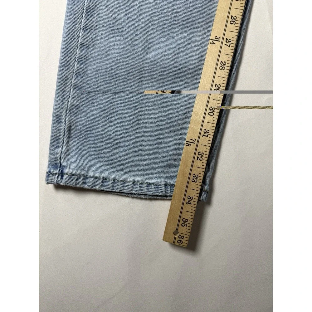 Levis 505 Men's Jeans 32x34 Blue Straight Leg Light Wash Denim‎ Work Distressed